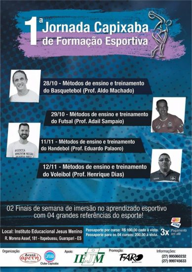 jornada esportiva - Jornada esportiva começa neste sábado (28) em Guarapari
