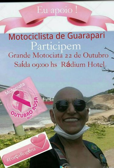 motociata força rogéria - Motociata contra o câncer de mama ajuda motociclista de Guarapari
