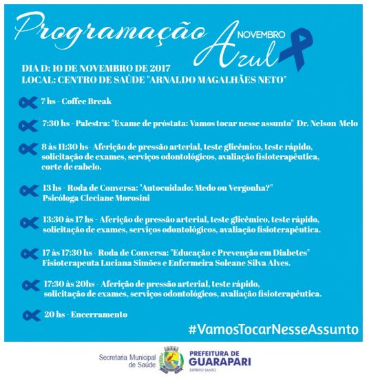 WhatsApp Image 2017 10 30 at 21.35.51 1 - Prefeitura de Guarapari convoca a população para o Novembro Azul