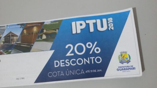 20180116 122334 - Desconto de 20% no IPTU 2018 termina amanhã (31) em Guarapari