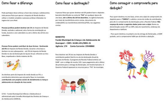 Doações a crianças e adolescentes podem ser feitas através do imposto de renda 1 como fazer a diferenca