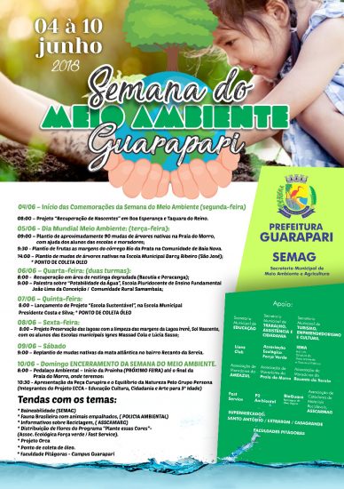 semana do meio ambiente gri - Guarapari terá semana especial em comemoração ao Dia Mundial do Meio Ambiente