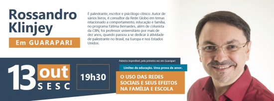 Consultor do programa Fátima Bernardes, Rossandro Klinjey vem a Guarapari 1 CapaEventoSympla 1