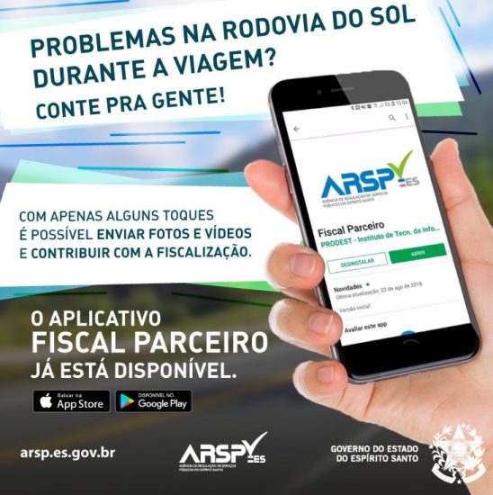 ARSP - Novo aplicativo registra problemas na Rodovia do Sol