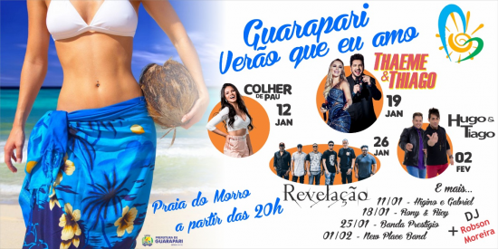 shows verão - Programação de Verão começa amanhã (11) com muita música em Guarapari