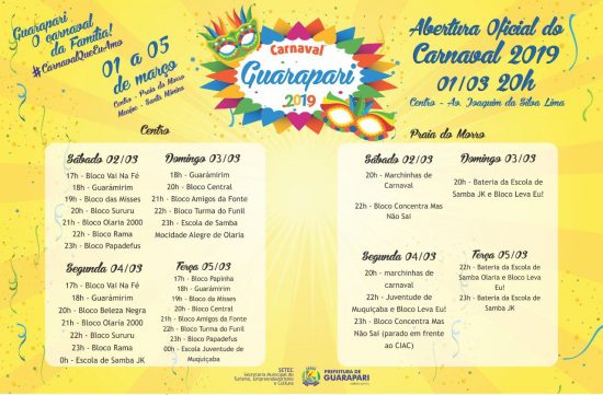 WhatsApp Image 2019 02 26 at 09.00.38 1 - Carnaval 2019: Programação e orientações para os foliões de Guarapari