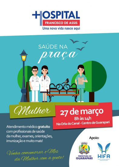 HFA convite saúde na praça - Saúde da mulher é foco de ação promovida pelo HFA em Guarapari