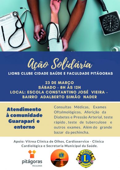 Pitágoras Guarapari promove ação solidária no bairro Adalberto Simão Nader 3 Lions em Acao 2