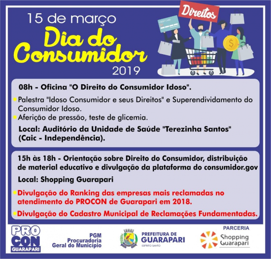 proconação - Dia do Consumidor é comemorado amanhã (15) com ações do Procon em Guarapari
