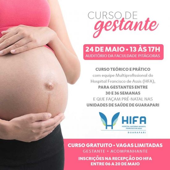Curso gestante - Hifa Guarapari oferece curso gratuito para gestantes e acompanhantes