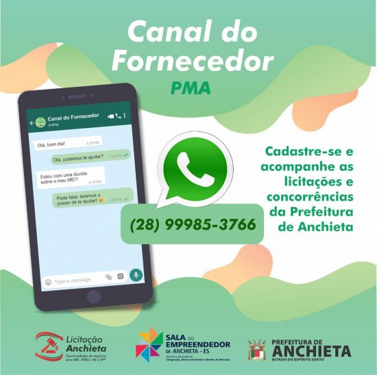 canalfornecedorarte - Empreendedores de Anchieta serão informados sobre licitações através de aplicativo de mensagens