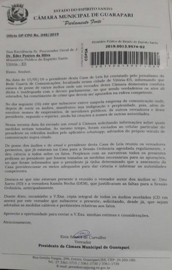 caso Dito Xaréu 1 - MPES deve investigar supostos áudios de vereador de Guarapari
