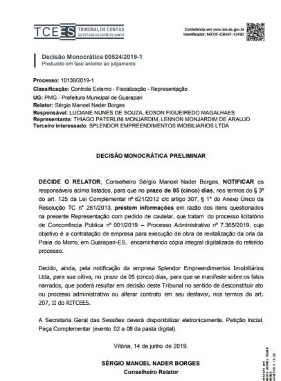 Prefeitura de Guarapari terá que dar explicações sobre as obras na Praia do Morro 2 decisão tcees