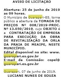 licitação meaípe unidade todos os santos