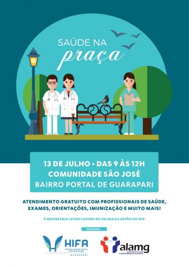 Saúde na Praça Portal - Amanhã (13) Hifa de Guarapari realiza o “Saúde na Praça” no Portal Clube