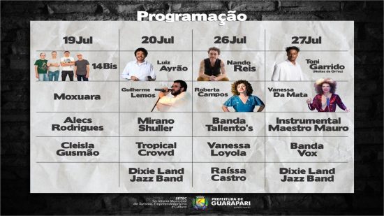 programação - Nando Reis e Vanessa da Mata marcam o segundo final de semana do Esquina da Cultura em Guarapari