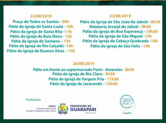 WhatsApp Image 2019 08 14 at 18.26.40 2 - Ação recolhe embalagens vazias de agrotóxicos em comunidades de Guarapari