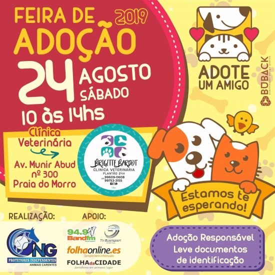 WhatsApp Image 2019 08 20 at 09.57.15 - Amanhã (24) é dia de adoção de cães e gatos em Guarapari