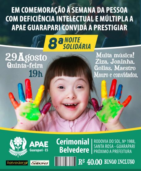 WhatsApp Image 2019 08 27 at 08.02.44 - Ainda dá tempo de participar da 8ª Noite Solidária da Apae em Guarapari