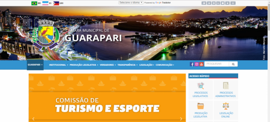 novo layout do site - Câmara de Guarapari quer maior transparência nos trabalhos com novo site