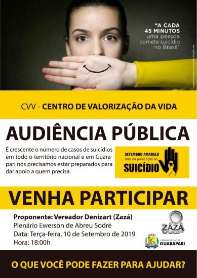 WhatsApp Image 2019 09 02 at 08.50.42 - Setembro Amarelo: Eventos discutem sobre o suicídio em Guarapari