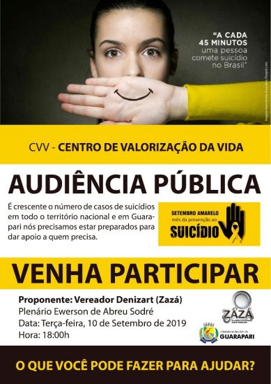 Setembro Amarelo: Eventos discutem sobre o suicídio em Guarapari 3 WhatsApp Image 2019 09 02 at 08.50.42