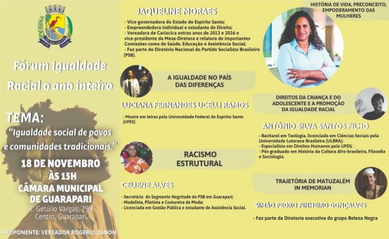 WhatsApp Image 2019 11 13 at 13.03.41 - Vice-governadora participa de fórum sobre Igualdade Racial na Câmara de Guarapari