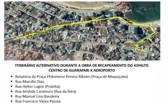 Obras alteram trânsito em via importante de Guarapari 2 alterações trânsito