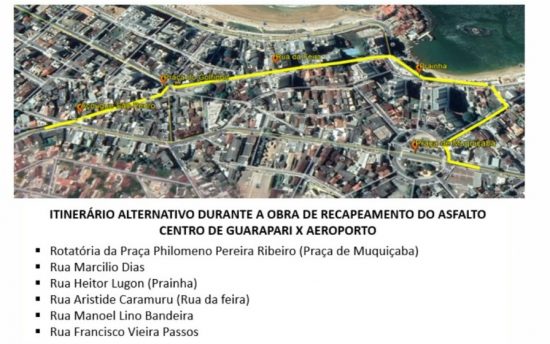 alterações trânsito - Obras alteram trânsito em via importante de Guarapari