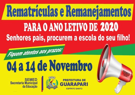 Guarapari inicia período de rematrícula e remanejamento em escolas municipais 1 rematrícula