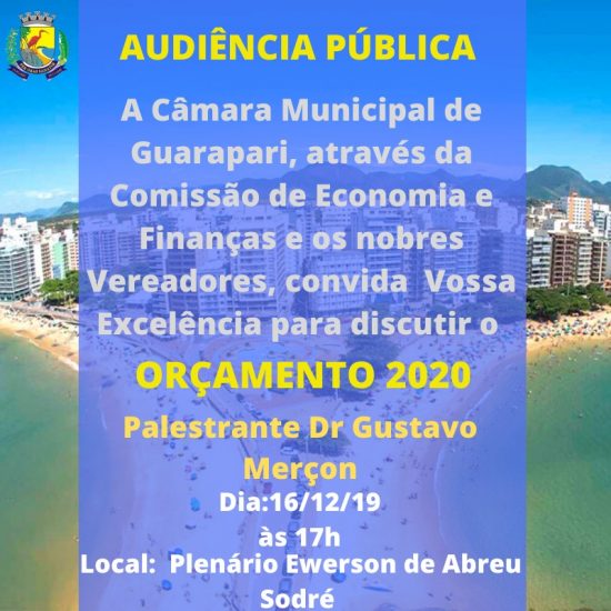 Orçamento de Guarapari para o próximo ano é tema de audiência pública 1 whatsapp image 2019 12 14 at 13 49 04