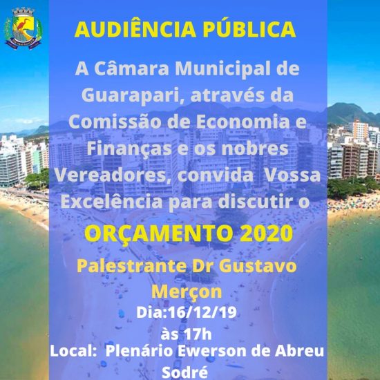 whatsapp image 2019 12 14 at 13 49 04 - Orçamento de Guarapari para o próximo ano é tema de audiência pública