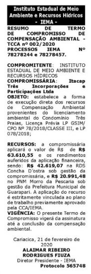 Alphaville Guarapari: Termo de Compensação prevê R$ 60 mil para áreas de preservação 2 montagem