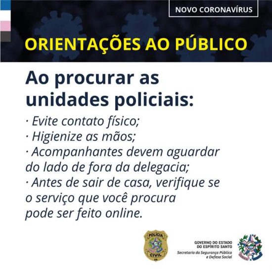 WhatsApp Image 2020 03 23 at 12.51.05 1 - Polícia Civil do ES orienta sobre registro de ocorrências na Delegacia Online