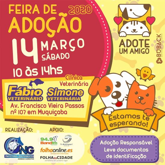 adoção - Feira promove adoção responsável de cães e gatos em Guarapari