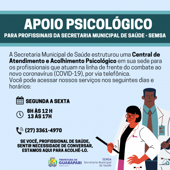 20200408 114902 0000 - Coronavírus: Prefeitura de Guarapari oferece atendimento psicológico para profissionais da saúde