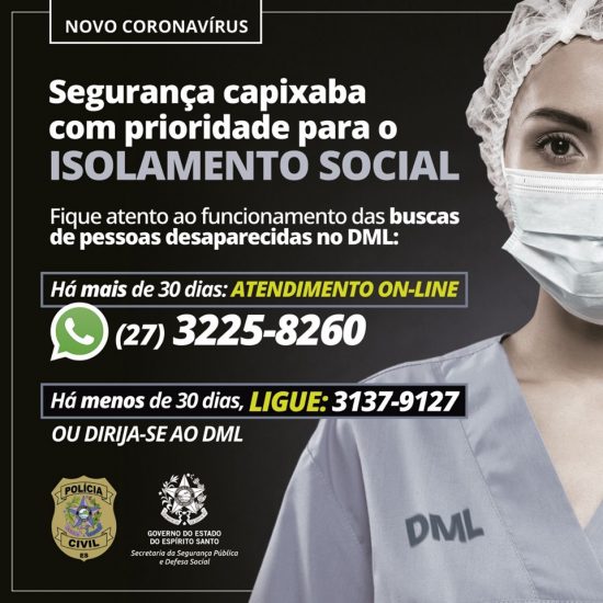 WhatsApp Image 2020 04 06 at 10.20.26 - Polícia Civil do ES disponibiliza busca por desaparecidos por meio de aplicativo de mensagens instantâneas