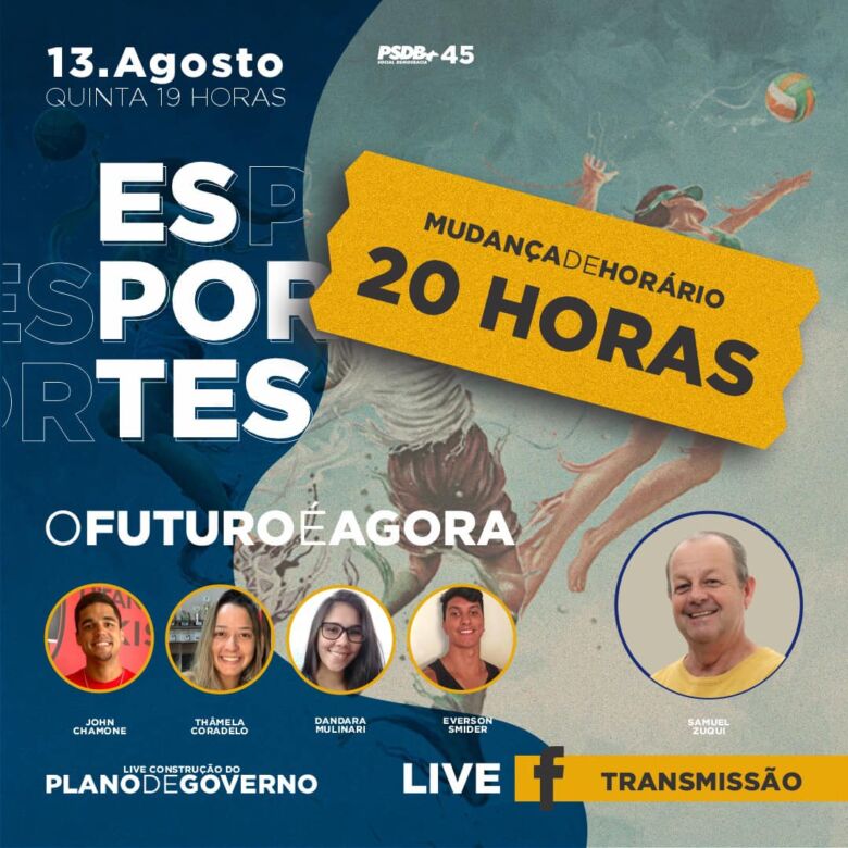 Hoje (13) atletas internacionais participam de live com pré-candidato a prefeito de Piúma