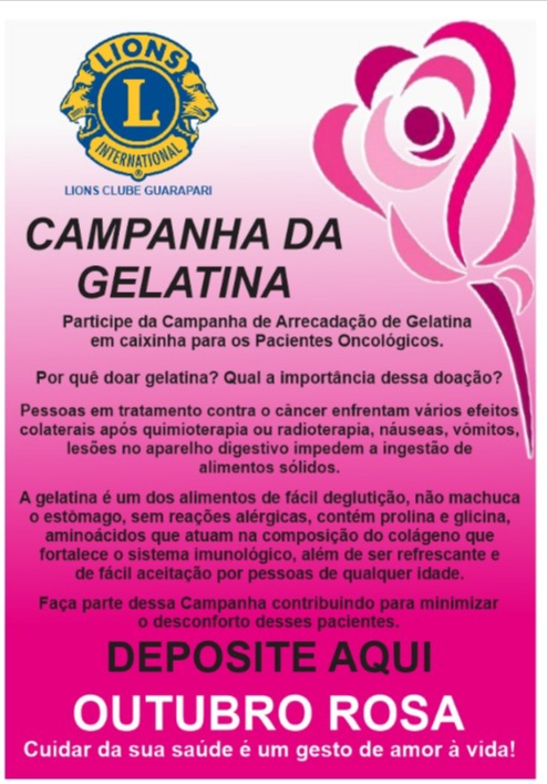gelatina - Lions Clube Guarapari arrecada gelatina para pacientes com câncer