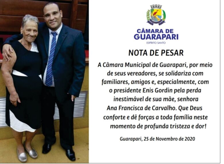 mae Enis - Morre mãe do presidente da Câmara Municipal de Guarapari
