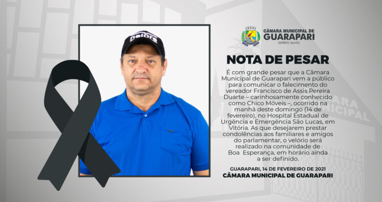 Morreu hoje (14) vereador que sofreu acidente grave no interior de Guarapari