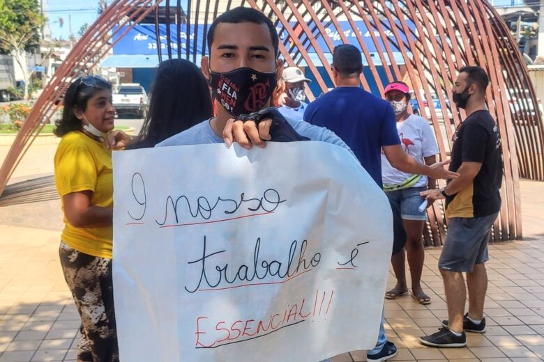 IMG 20210319 095651 - Comerciantes, microempresários e autônomos de Guarapari realizam protesto contra restrições