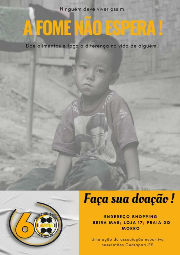 Associação esportiva de Guarapari inicia campanha de arrecadação de alimentos