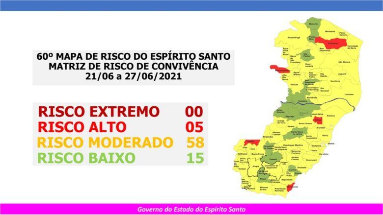 Governo apresenta 60° Mapa de Risco com Guarapari, Anchieta e Alfredo Chaves em risco moderado
