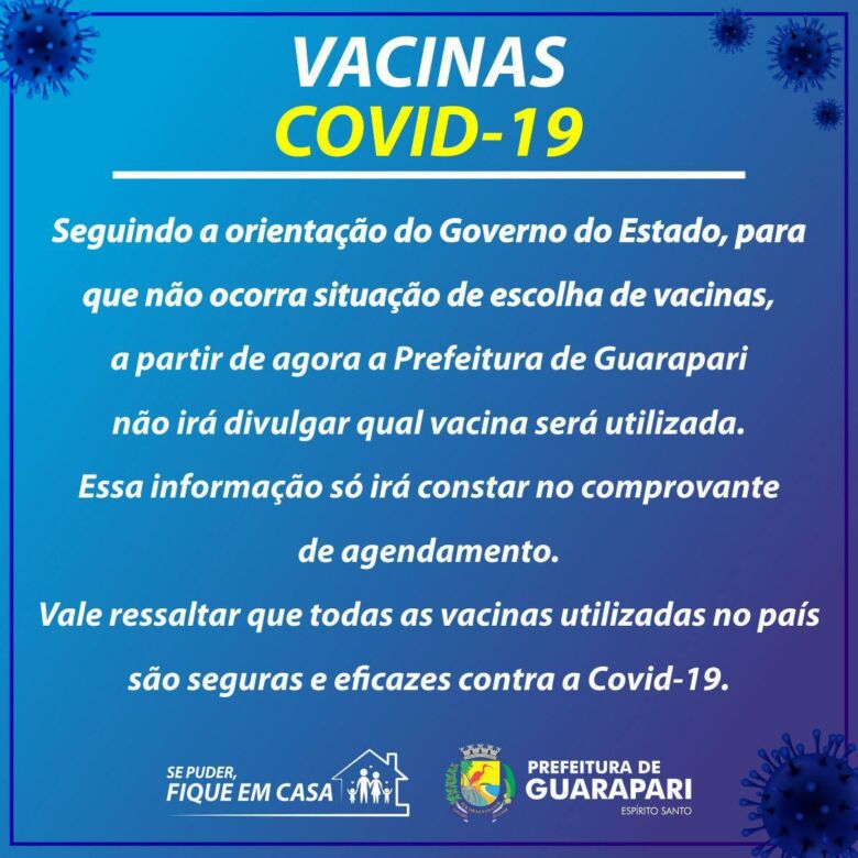 vacina aviso - Guarapari realiza primeiro agendamento para vacinar pessoas acima de 35 anos contra Covid-19