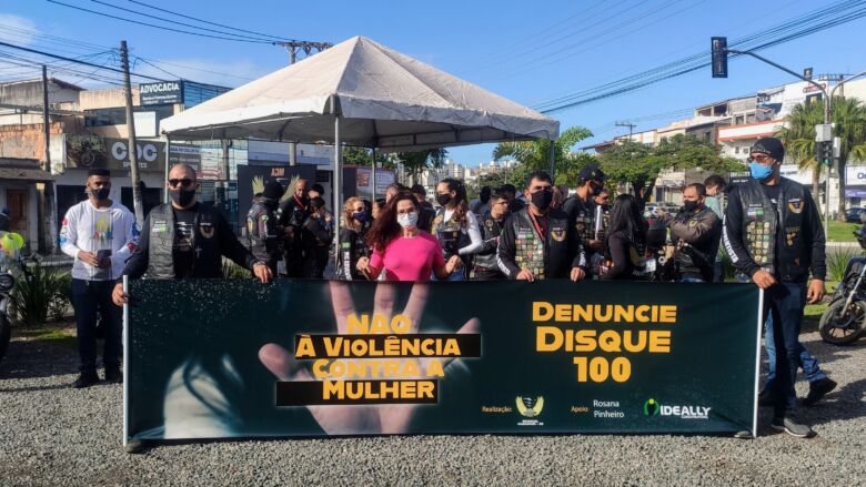 motoclube combate a violencia contra a mulher 1 - Motociclistas de Guarapari realizam ação de conscientização e combate à violência contra a mulher