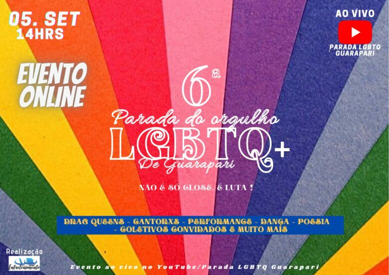 paradalgbtq gri 2021 07 08 2 - 6ª Parada do Orgulho LGBTQ+ de Guarapari acontecerá de forma virtual