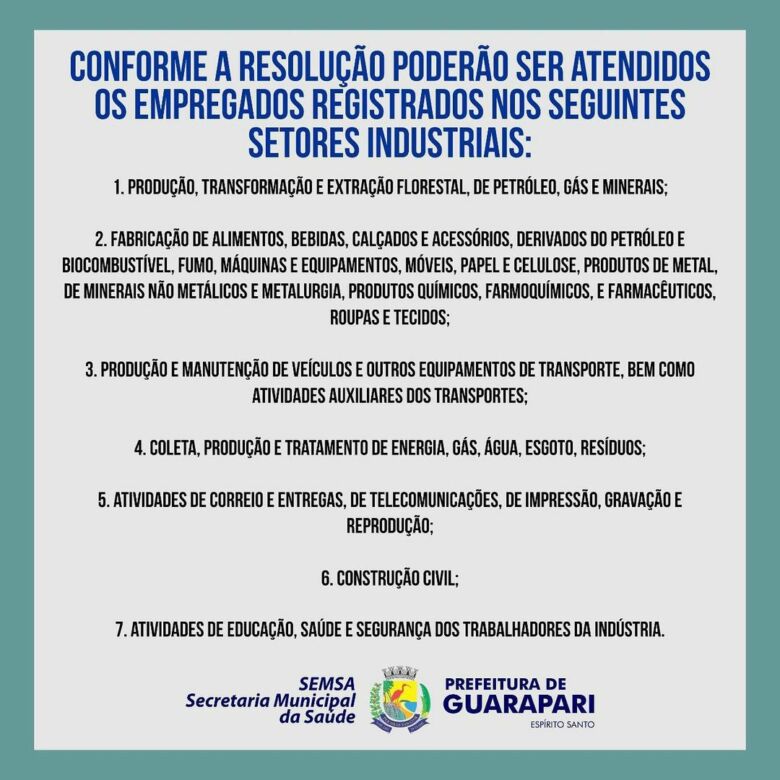 240685755 1087738588424976 1527663488747037180 n - Covid-19: Guarapari abre, nesta terça (24), agendamento para imunizar trabalhadores industriais