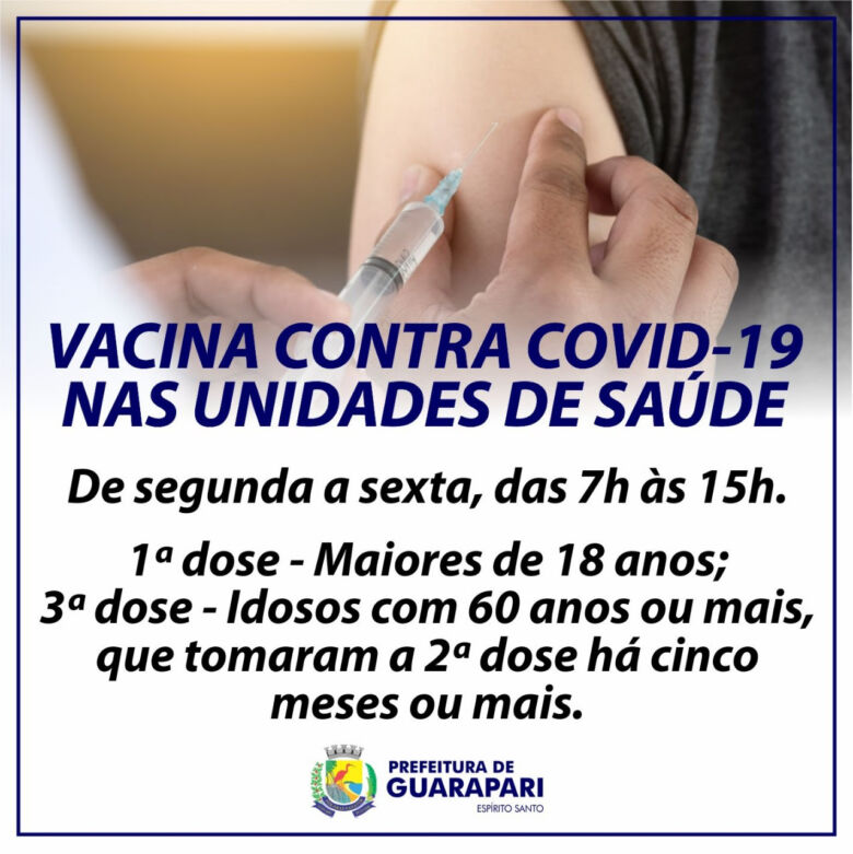 Vacinas contra a Covid-19 começam a ser aplicadas em unidades de saúde de Guarapari