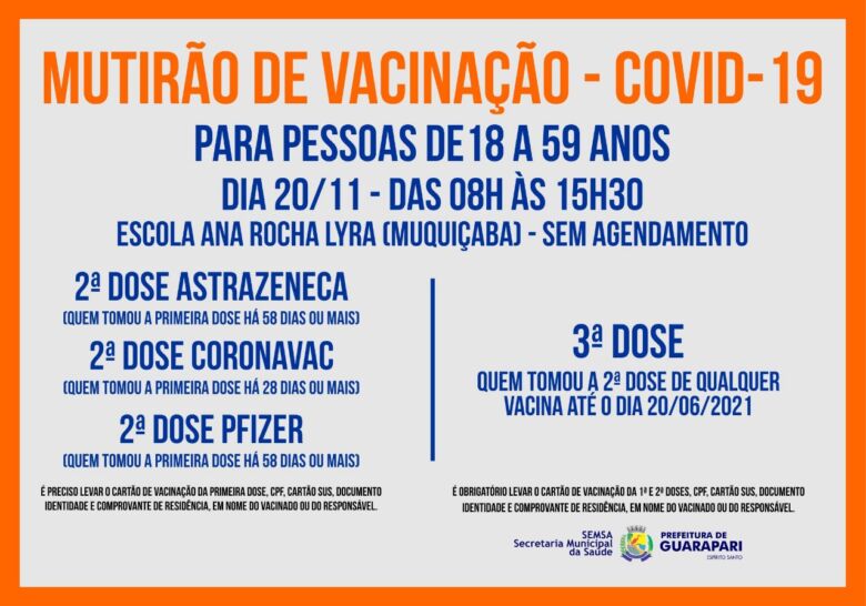 whatsapp image 2021 11 19 at 11 34 03 1 - Prefeitura de Guarapari realiza mutirão de vacinação contra Covid-19